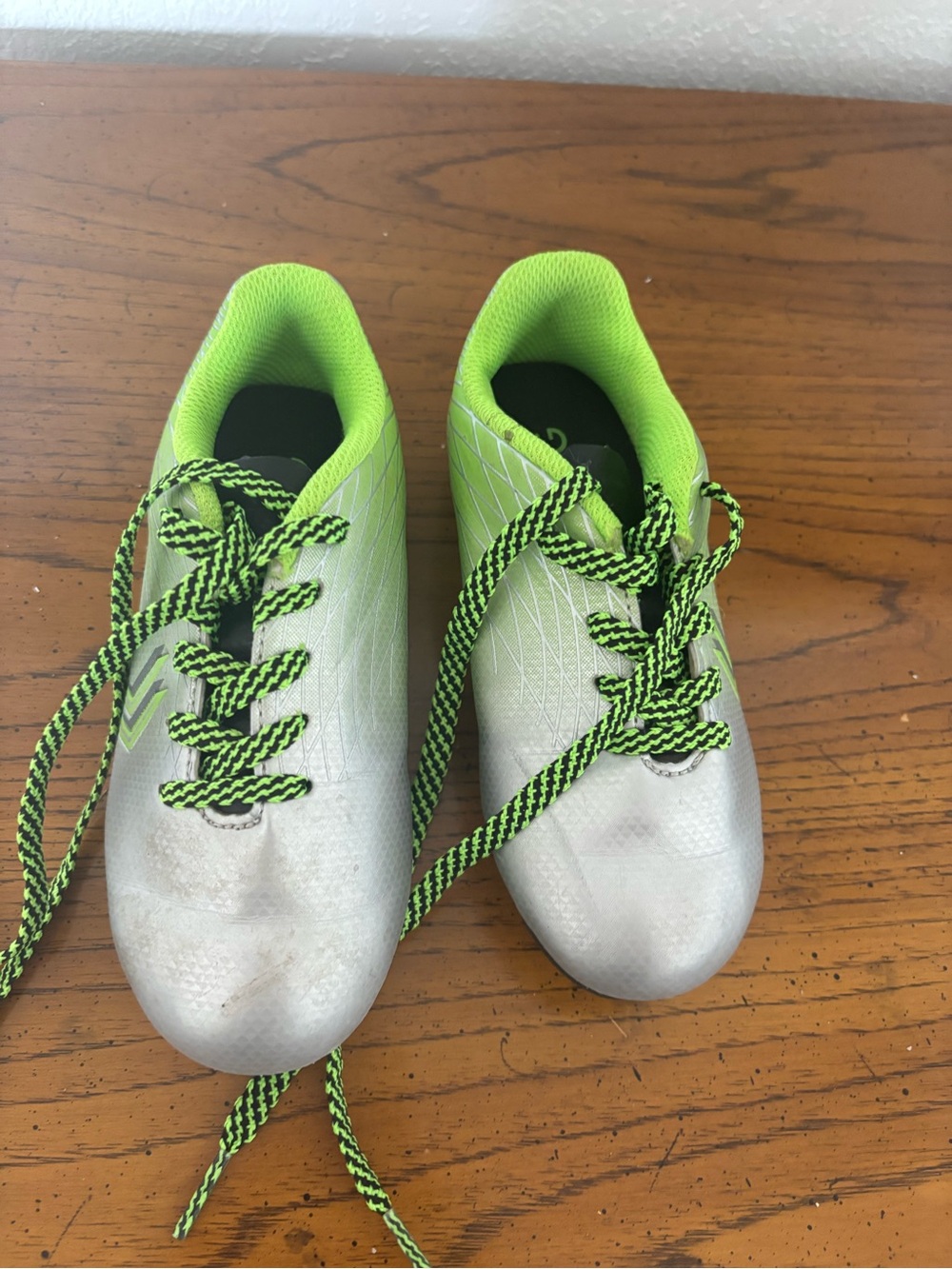 DSG Silver Cleats with Neon Green Accents